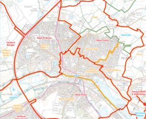 New Ware Boundaries Wards