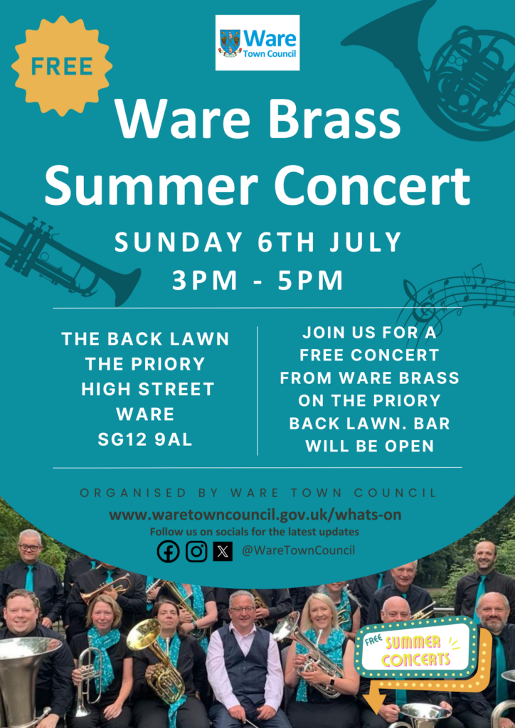 Ware Brass Summer Concert Poster